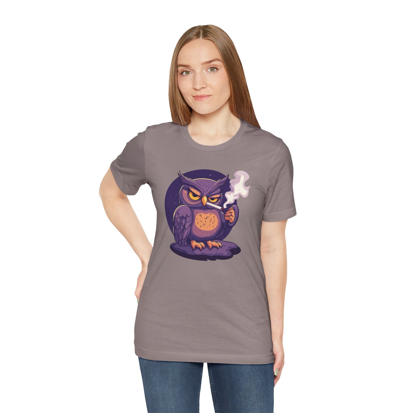 Purple Owl Smoking Cigarette T-Shirt