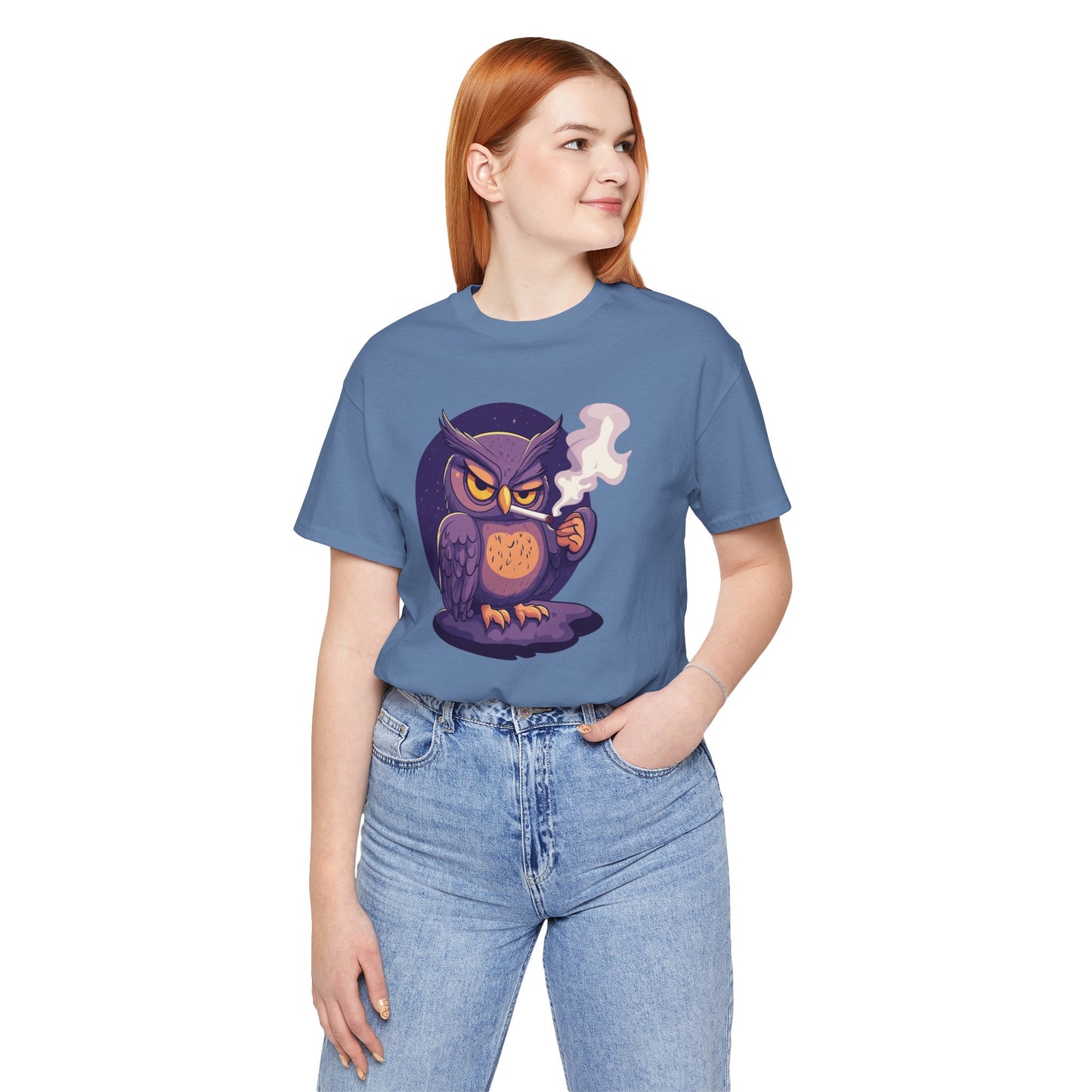 Purple Owl Smoking Cigarette T-Shirt