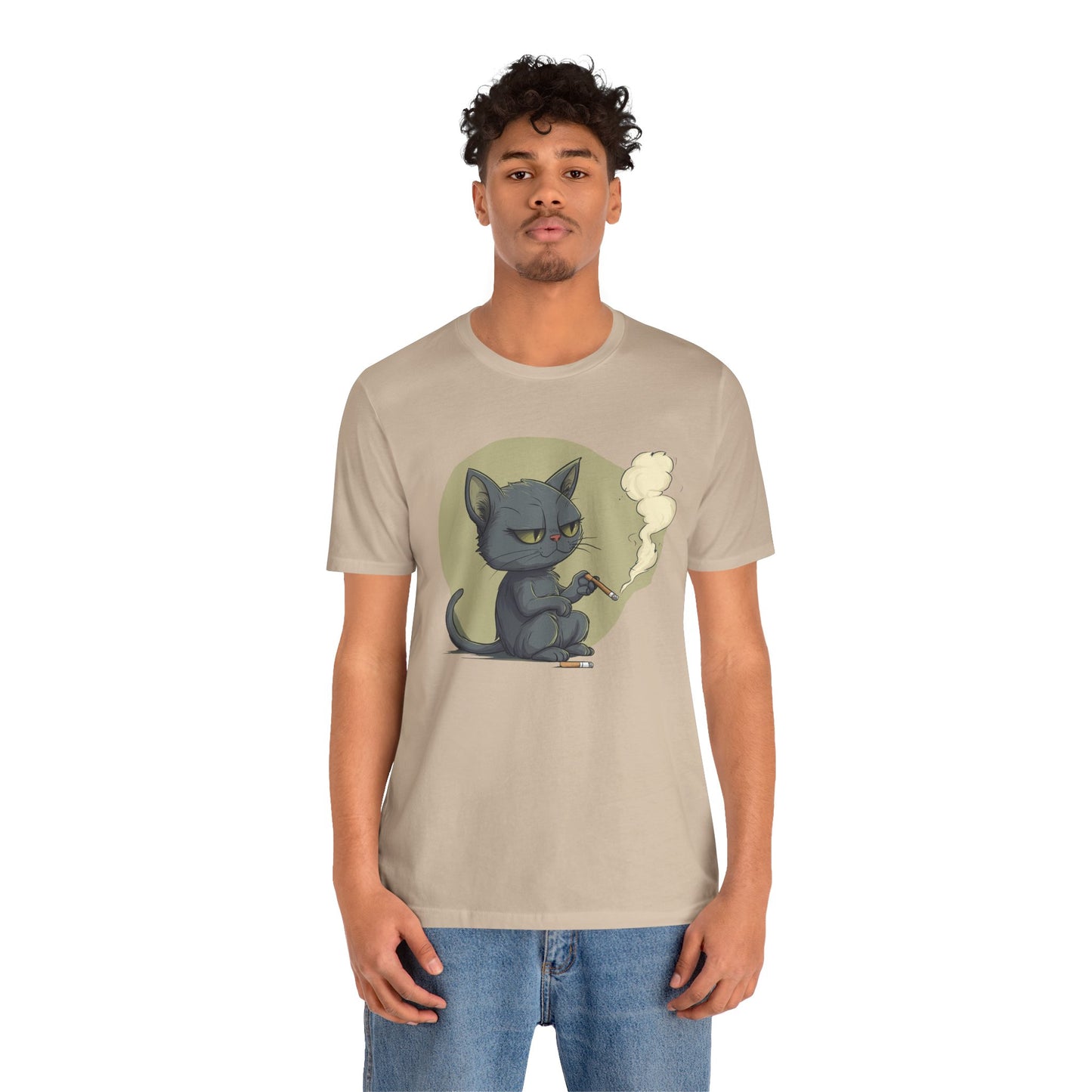 Black Cat Smoking Cigarette T-Shirt