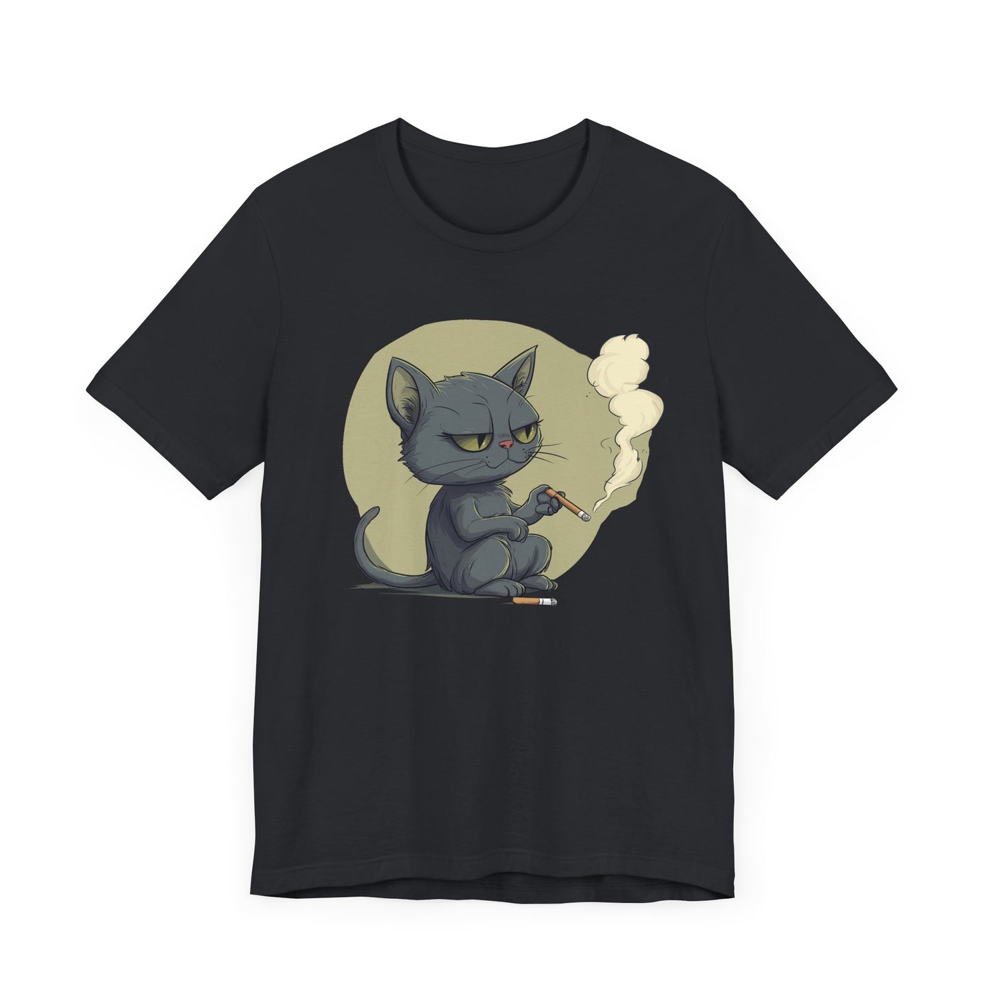 Black Cat Smoking Cigarette T-Shirt