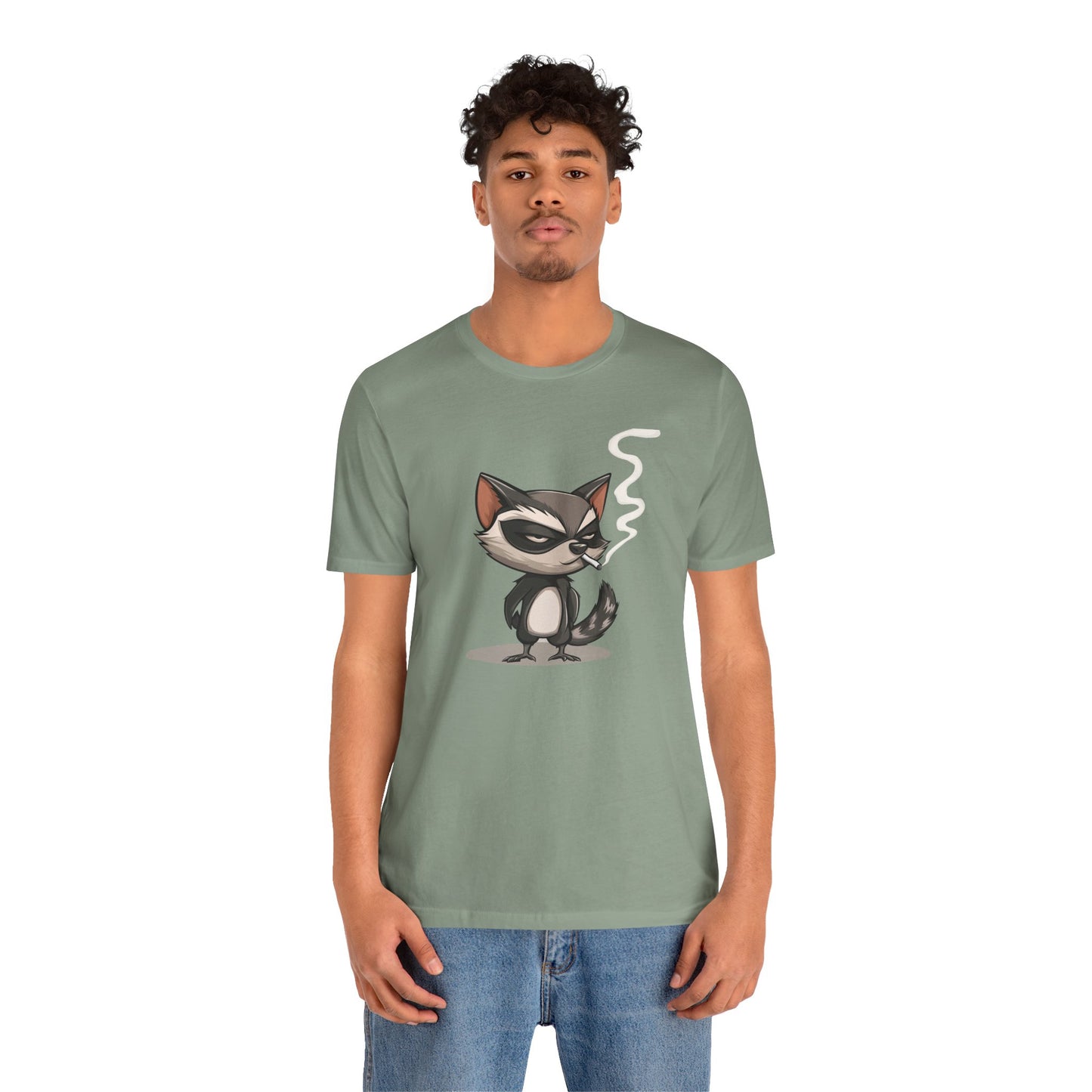 Moody Raccoon Smoking Cigarette T-Shirt