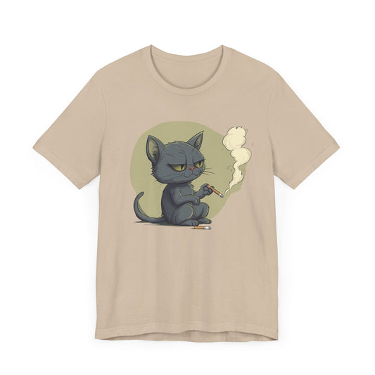 Black Cat Smoking Cigarette T-Shirt