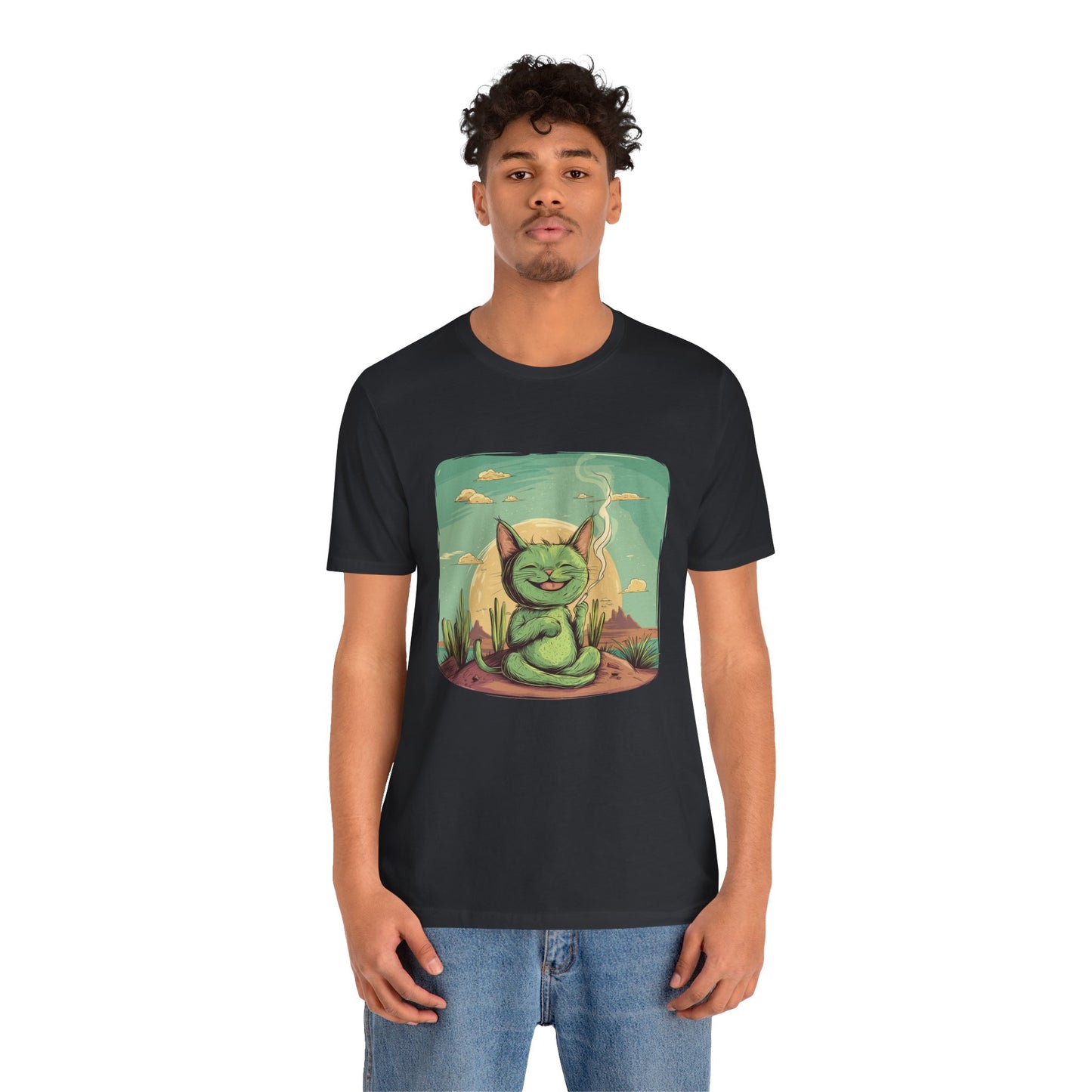 Desert Cat Smoking Cigarette T-Shirt