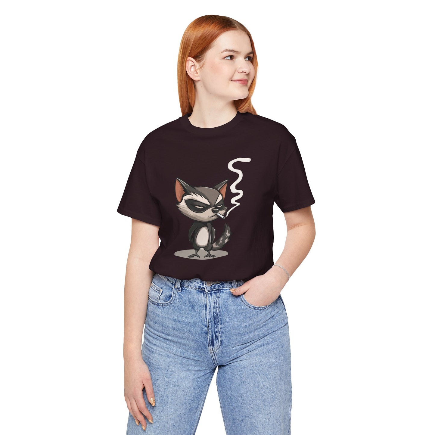 Moody Raccoon Smoking Cigarette T-Shirt