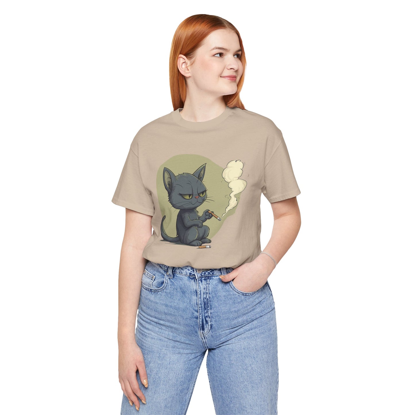 Black Cat Smoking Cigarette T-Shirt