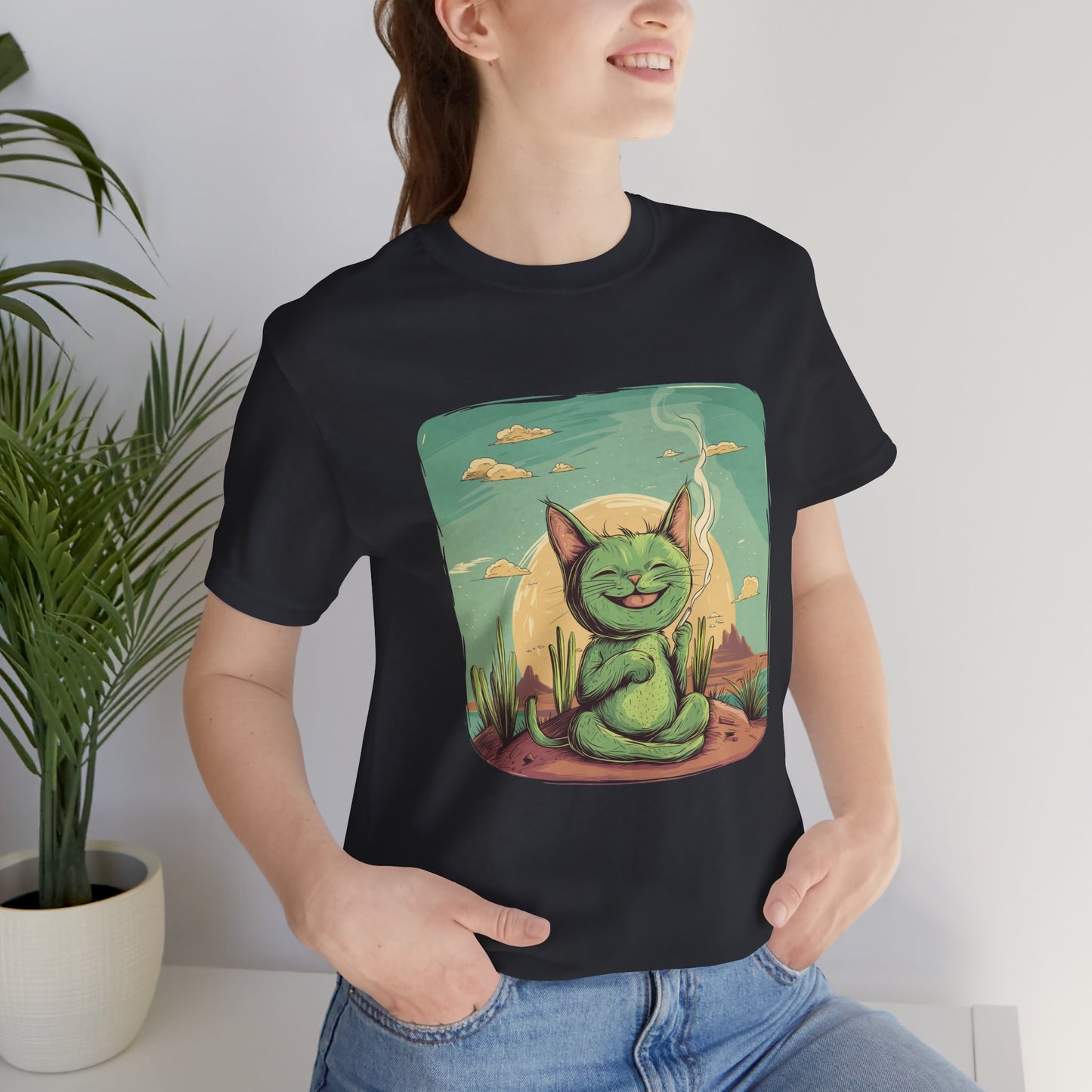 Desert Cat Smoking Cigarette T-Shirt