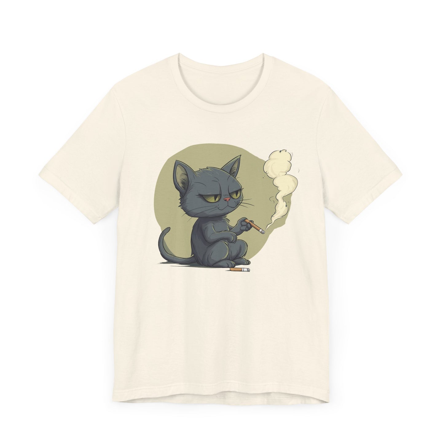 Black Cat Smoking Cigarette T-Shirt