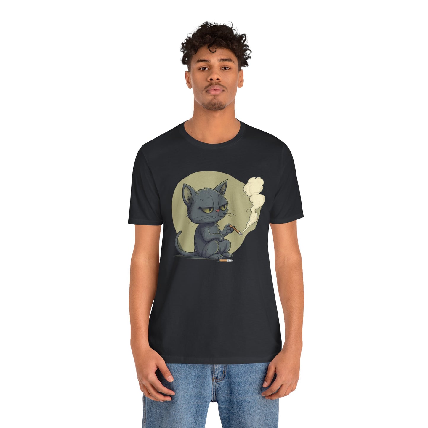 Black Cat Smoking Cigarette T-Shirt