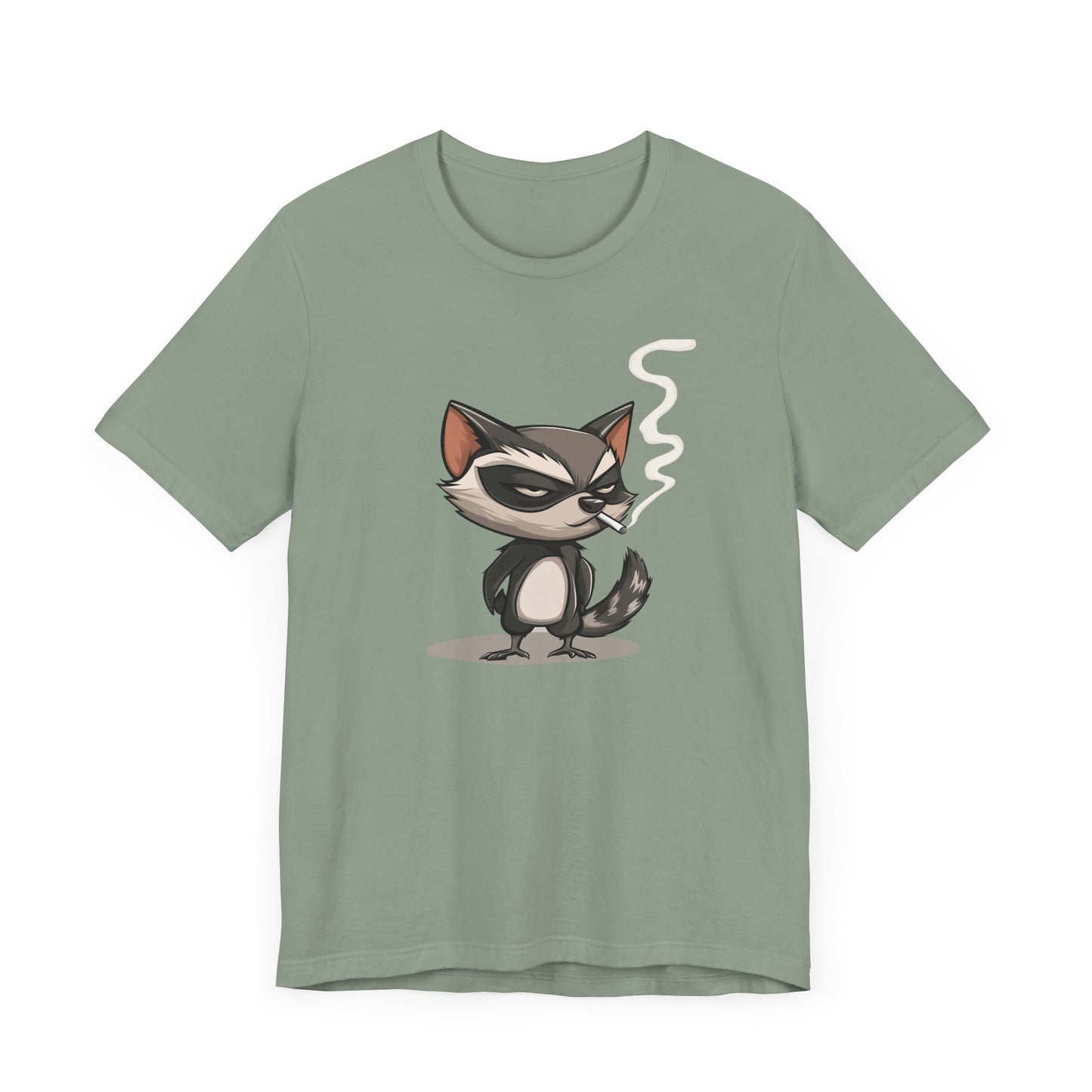 Moody Raccoon Smoking Cigarette T-Shirt