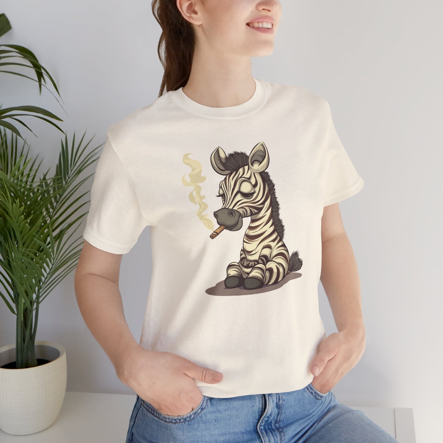 Zebra Smoking Cigarette T-Shirt