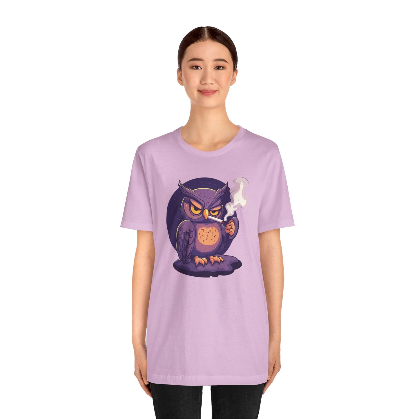 Purple Owl Smoking Cigarette T-Shirt