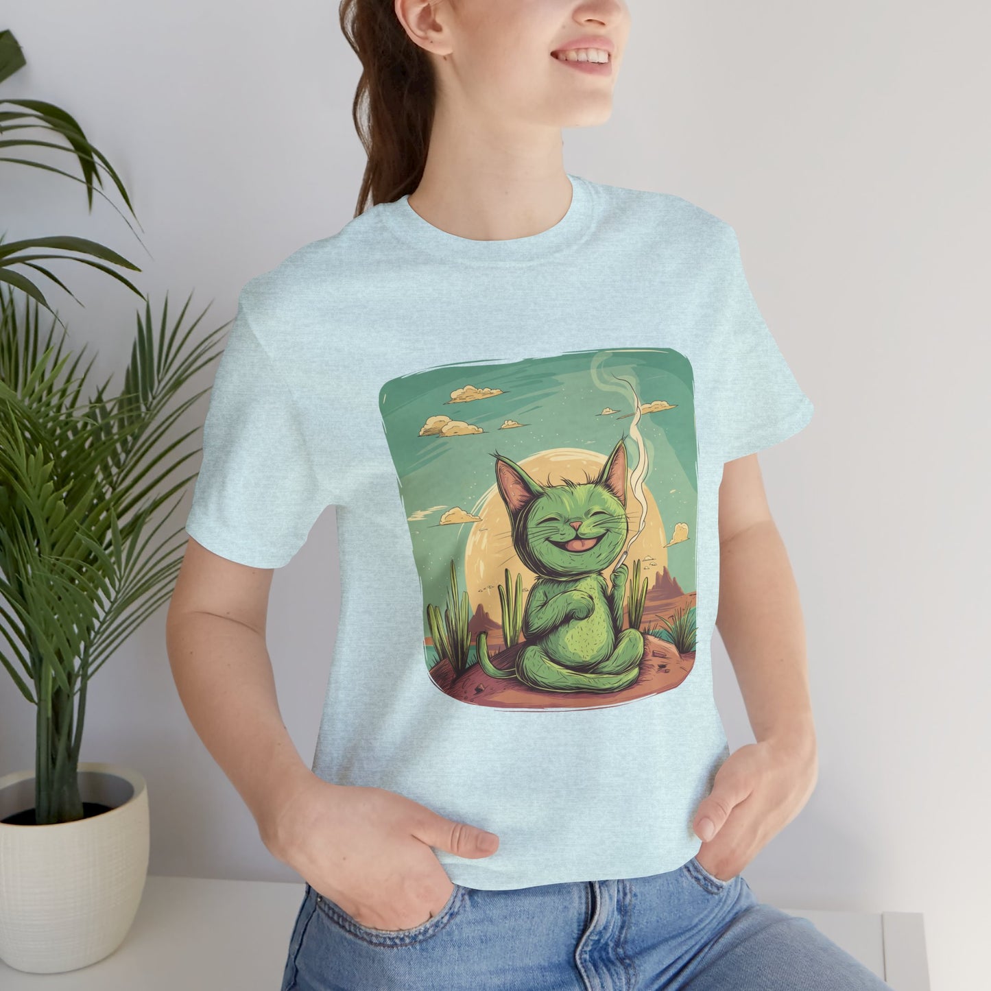 Desert Cat Smoking Cigarette T-Shirt