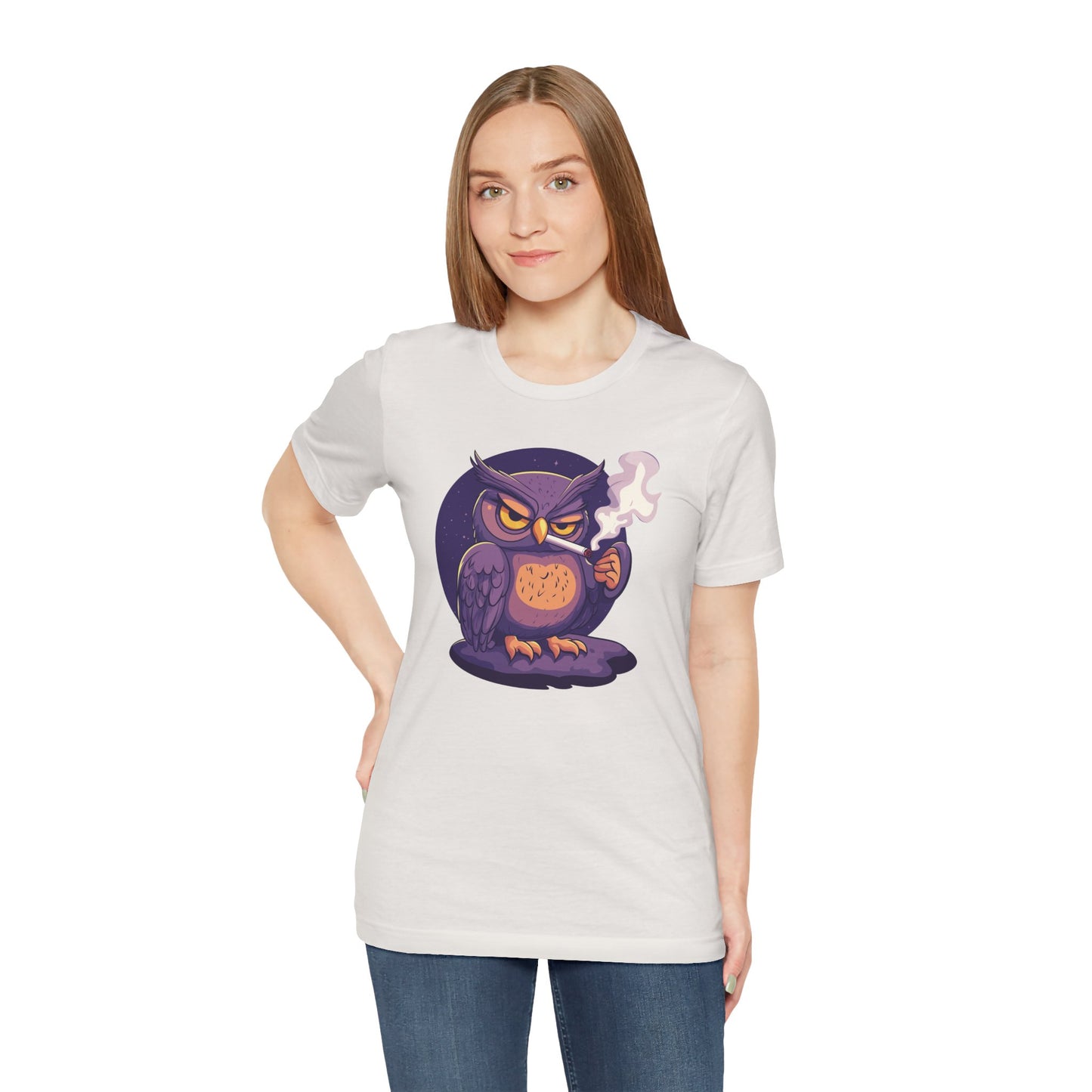 Purple Owl Smoking Cigarette T-Shirt