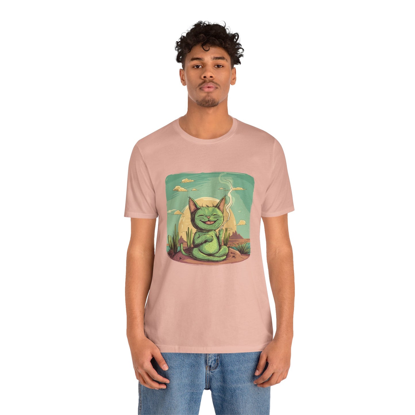 Desert Cat Smoking Cigarette T-Shirt