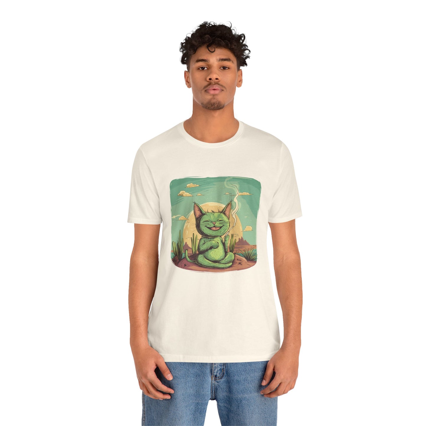 Desert Cat Smoking Cigarette T-Shirt