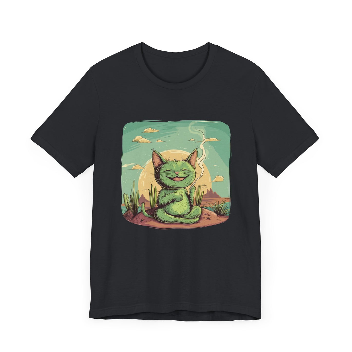 Desert Cat Smoking Cigarette T-Shirt