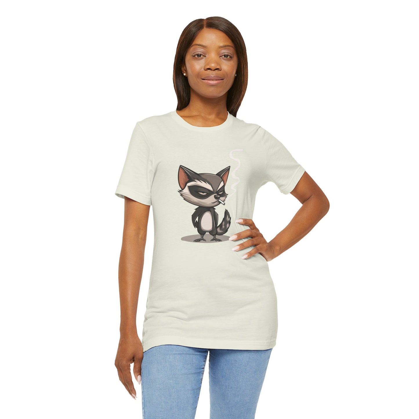 Moody Raccoon Smoking Cigarette T-Shirt