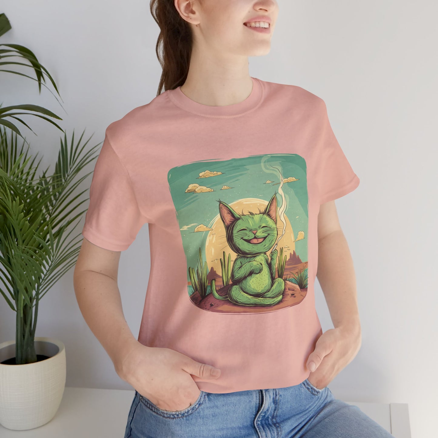 Desert Cat Smoking Cigarette T-Shirt