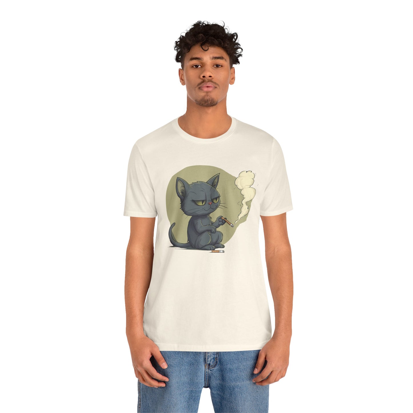 Black Cat Smoking Cigarette T-Shirt